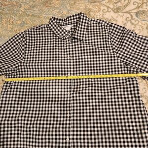 Amazon Essentials Black and White Gingham Cotton Button-Down Shirt XL
